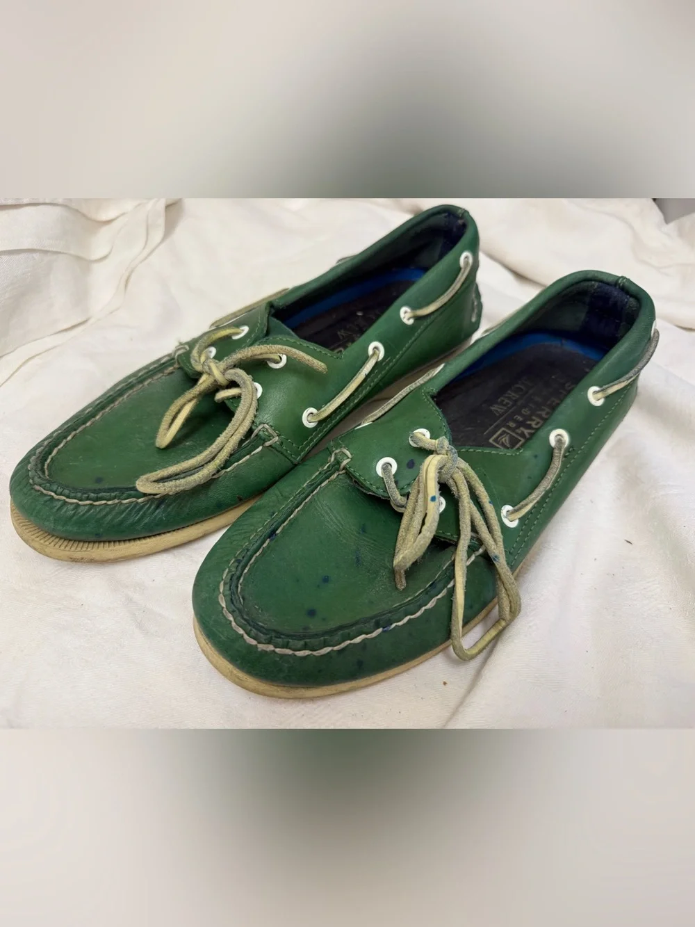 Sperry x J.Crew Green Leather Boat Shoes Men’s 10.5 M